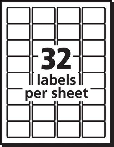 Avery Durable White Cover up ID Labels for Laser Printers, 1.25